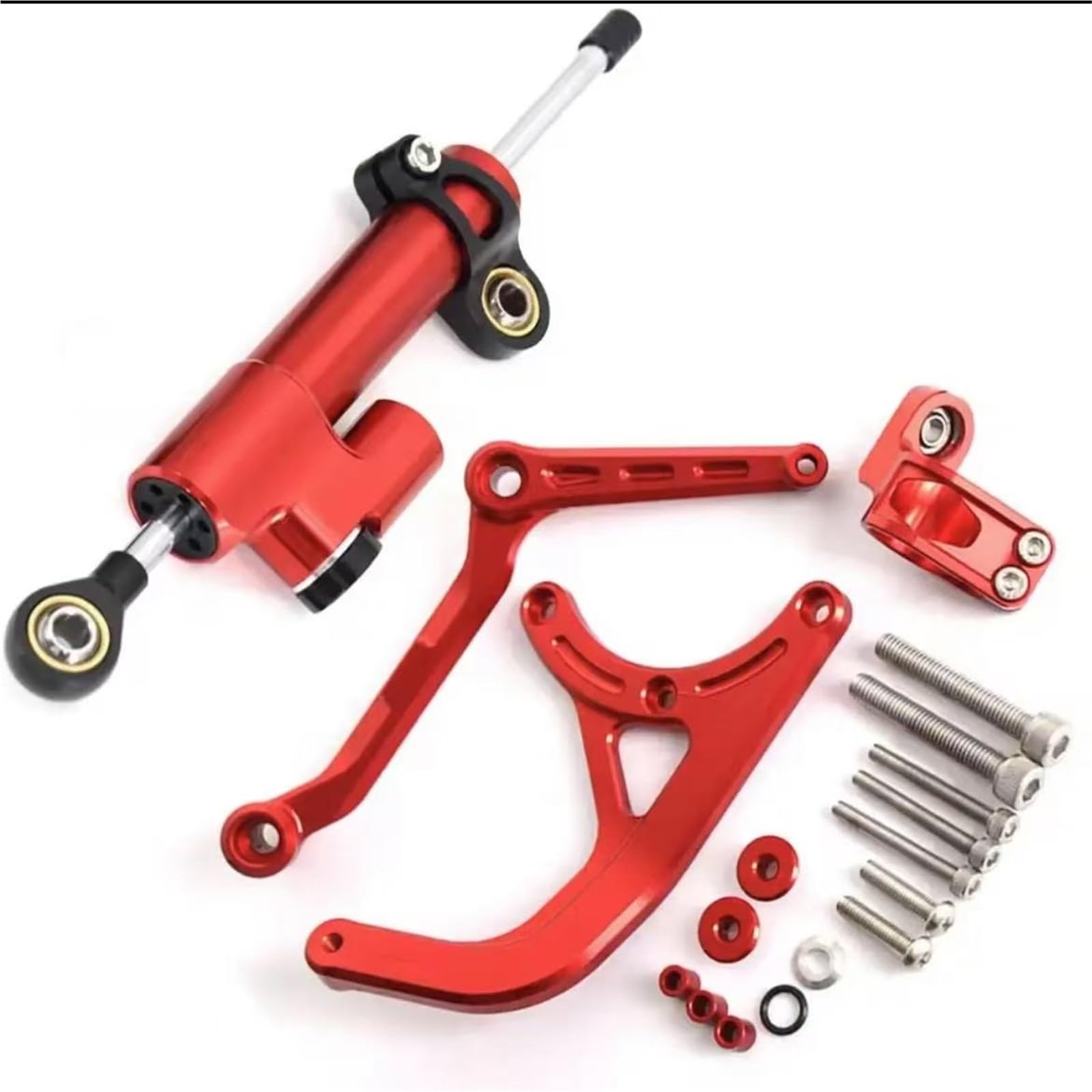 Pieza de Motocicleta Kit De Soporte para Ducati Multistrada V4 RS 2024 Amortiguador Estabilizador Dirección(Silver)