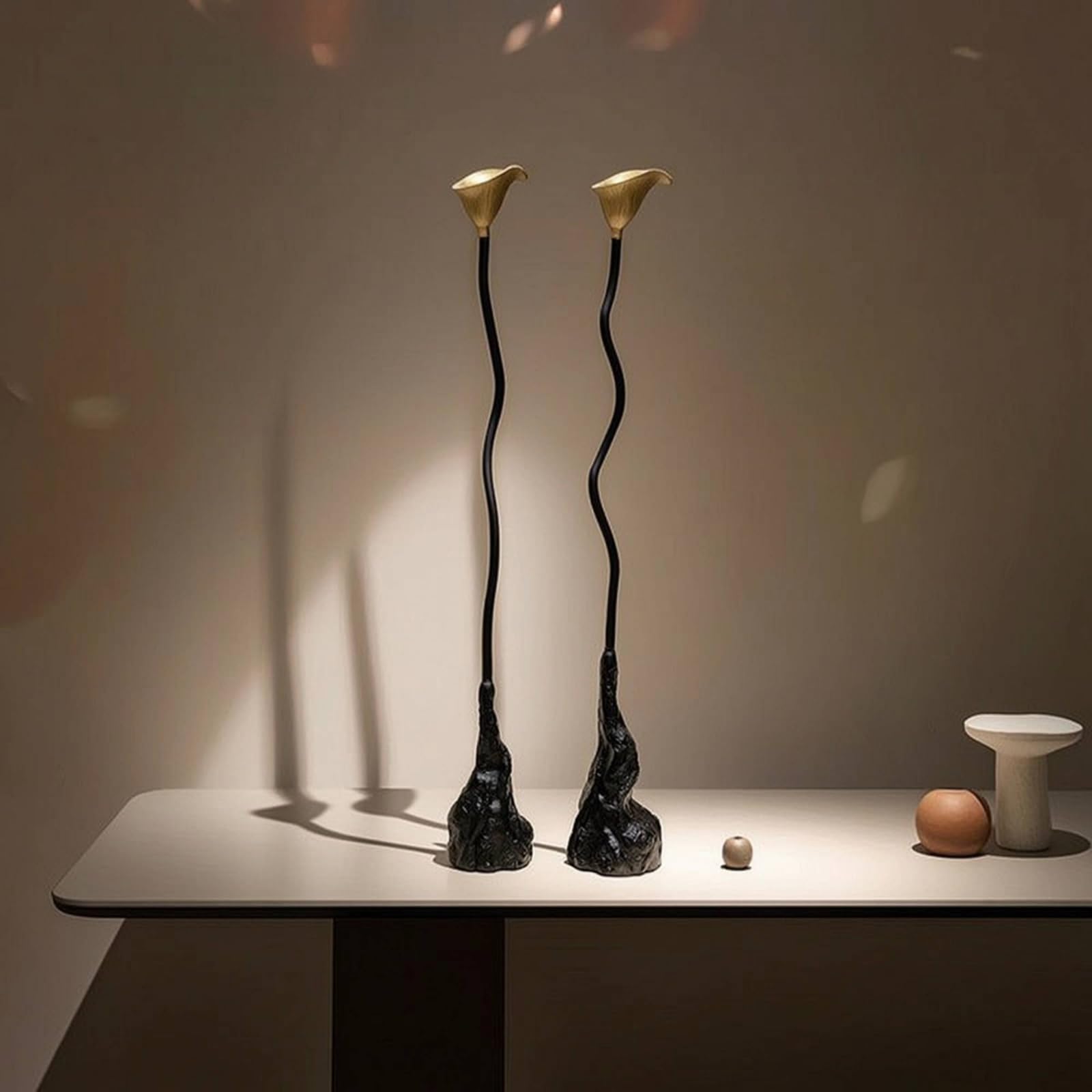 rockible 2 Pièces Chandelier avec Tige Ondulée Design Bougeoir sur Tige Décoration pour Bureau