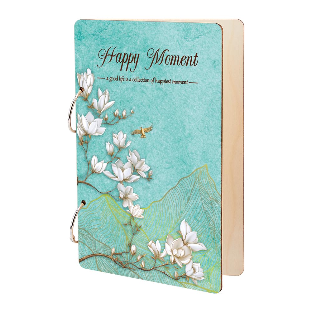Organiseur de cartes de vœux SUPERDANT album photo en bois à 2 anneaux