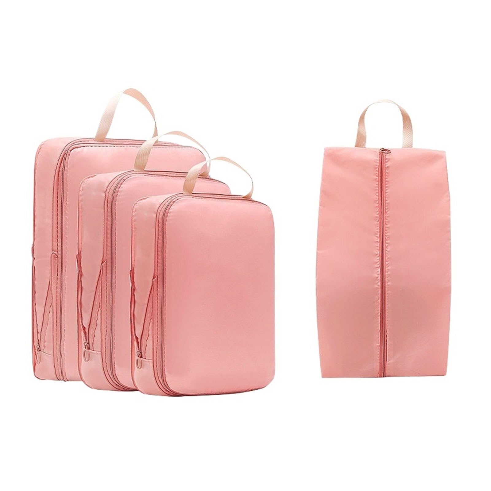 Packing Cubes For Suitcases 4Pcs Travel Storage Bag Compression Bag Luggage Organizer Pouch Packing Cubes(Pink)