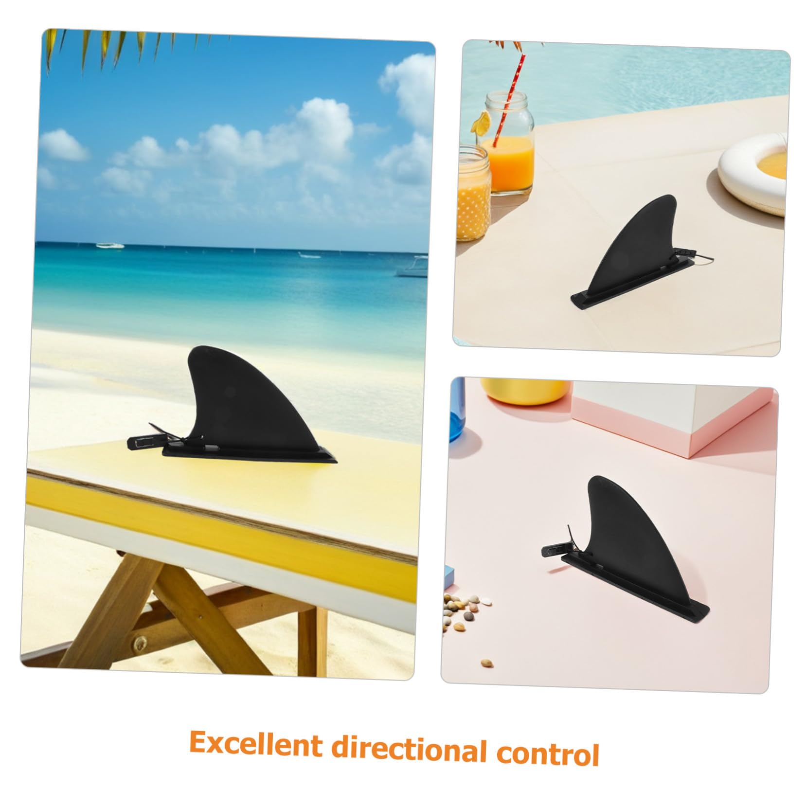 Aileron de Paddle Amovible 4 Pièces pour Planche de Sup | Pvc Noir, Conception Détachable, Lot de 4, Usage Sports Nautiques et Surf