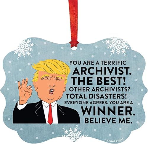 Miniatura 29 de Andaz Press Presidente Donald Trump Fancy Frame Recuerdo Adorno de Navidad, Regalo de broma de Técnico de Farmacia, 1 paquete, divertidas ideas