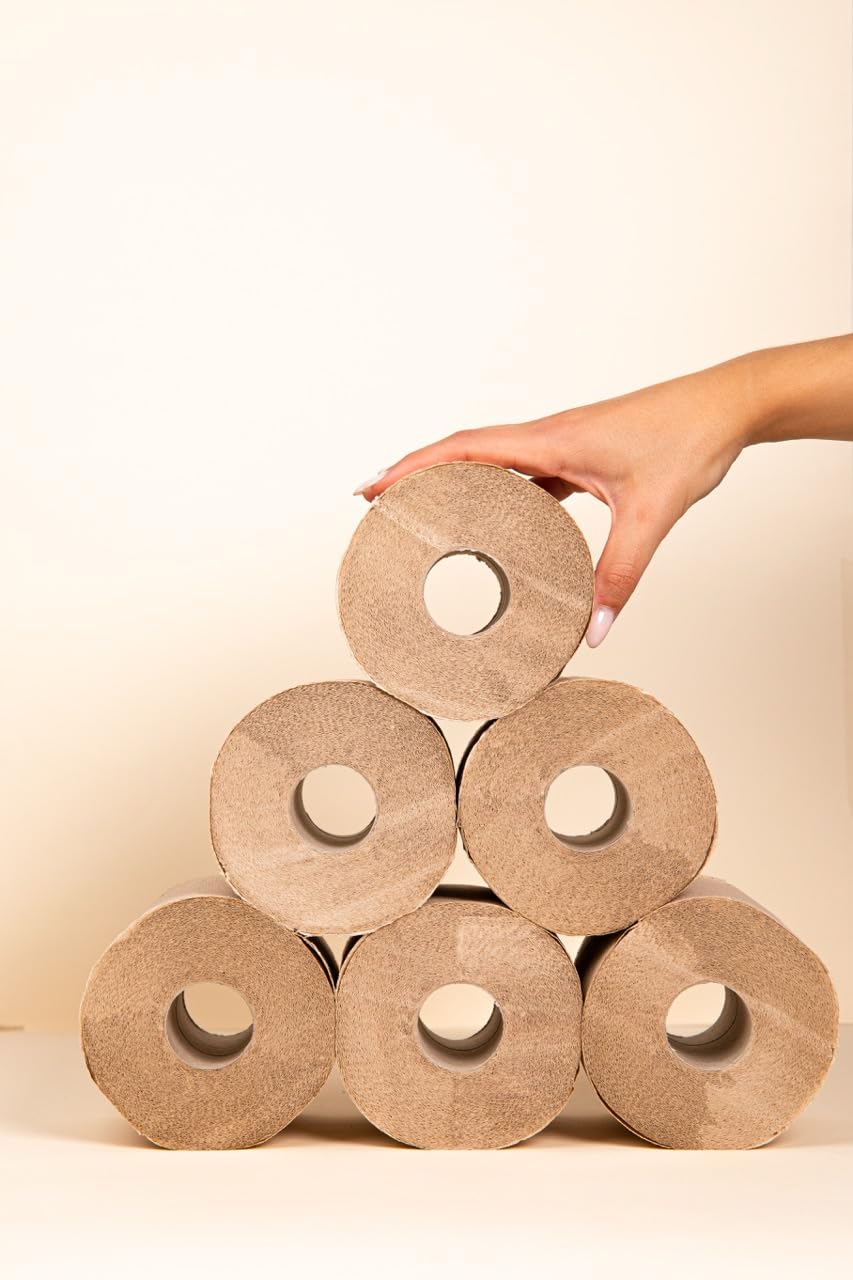 WIAR | Papel Higiénico Reciclado 100% Ecológico – Pack de 48 unidades | Rollos Suaves y Resistentes | Papel WC Sostenible y Natural | Sin Plástico ni Lejía | Fabricado Energías Renovables | FSC