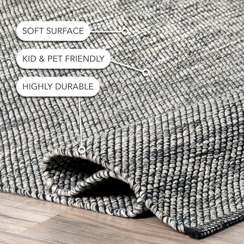 Alfombra nuLOOM de algodón 2'6" x 6', gris miniatura 4