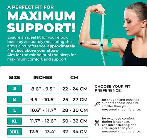 Miniatura 5 de Modvel Paquete de 2 coderas, manga de compresión para aliviar el dolor en las articulaciones, recuperación, tendinitis, codo de tenis y golfista,