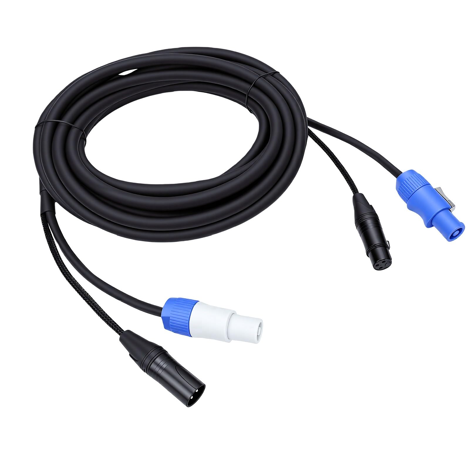 Alomejor Kabel Combo Sygnału Zasilania Prądem Przemiennym XLR Profesjonalny 23AWG Niezawodny Podczas wydarzeń Związanych z Oświetleniem Scenicznym 1 Jednostka (7.6M)