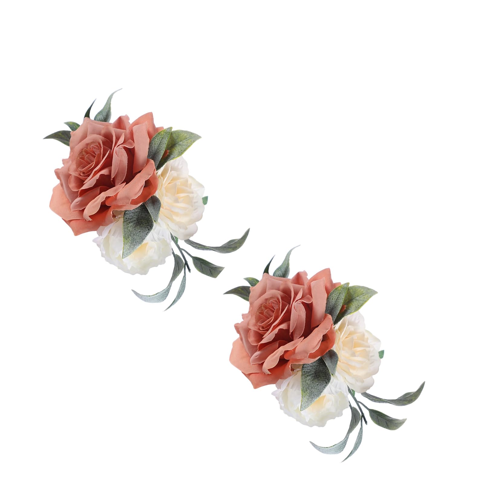TFAOYS 2 Divisions Realistic Artificial Rose Cake Garnishes for Birthdays Weddings Parties Permanent Green Plan Hypersensitivity Complimentary Cake Garnishes