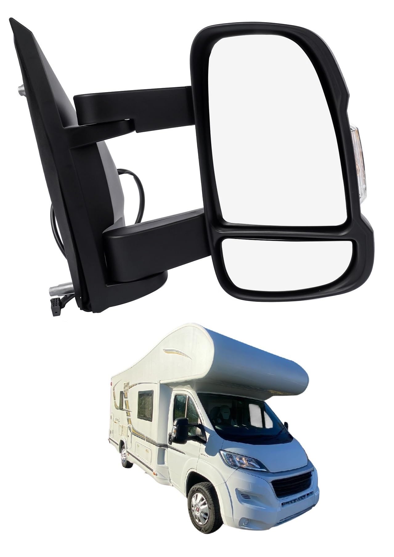 Specchietto Elettrico Destro CAMPER DUCATO Retrovisore Termico DX Dal 2006-2024 Braccio lungo,Sbrinamento rapido,Freccia Integrata