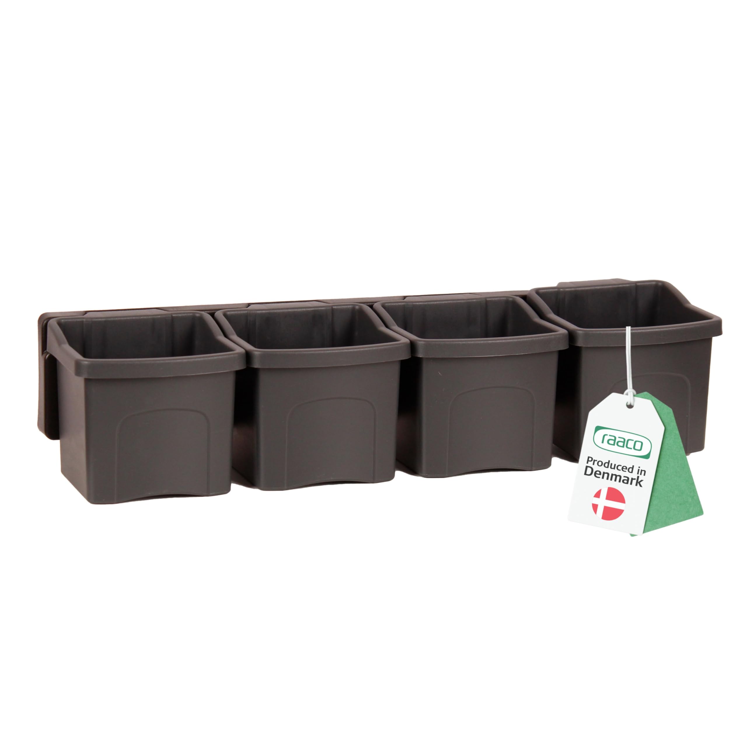 Raaco Cup set 1 Pannello Porta Attrezzi da Parete con 4 Contenitori 10,7 x 40,7 x 9 cm