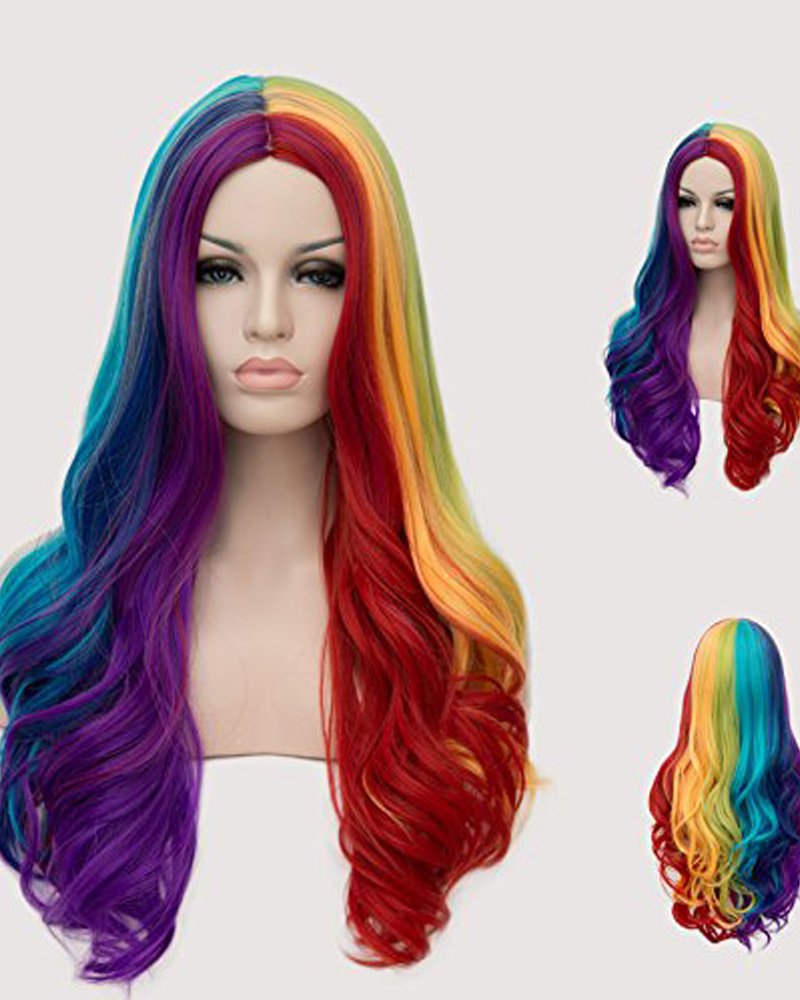 Amazon.com: TSNOMORE 22 Inch Rainbow Wigs for Women Long 