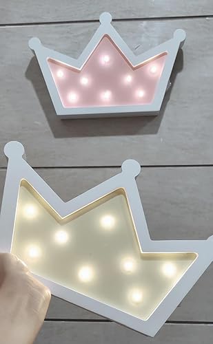 Miniatura 6 de Luz LED de corona rosa, decoración de pared de luces de corona, letrero de decoración de princesa Queen King para habitación de niños, hogar, sala