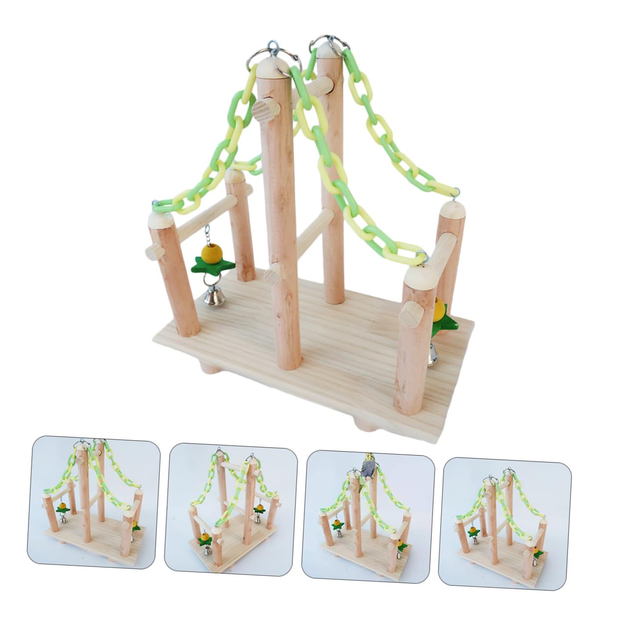 BESPORTBLE 2 Set Giocattolo Pappagallo Giocattolo Per Uccelli Con Scala Di Corda Giocattoli Scala Per Uccelli Animale Domestico Calopsitta Forniture Di Pappagalli Portatile Bambino Di Legno
