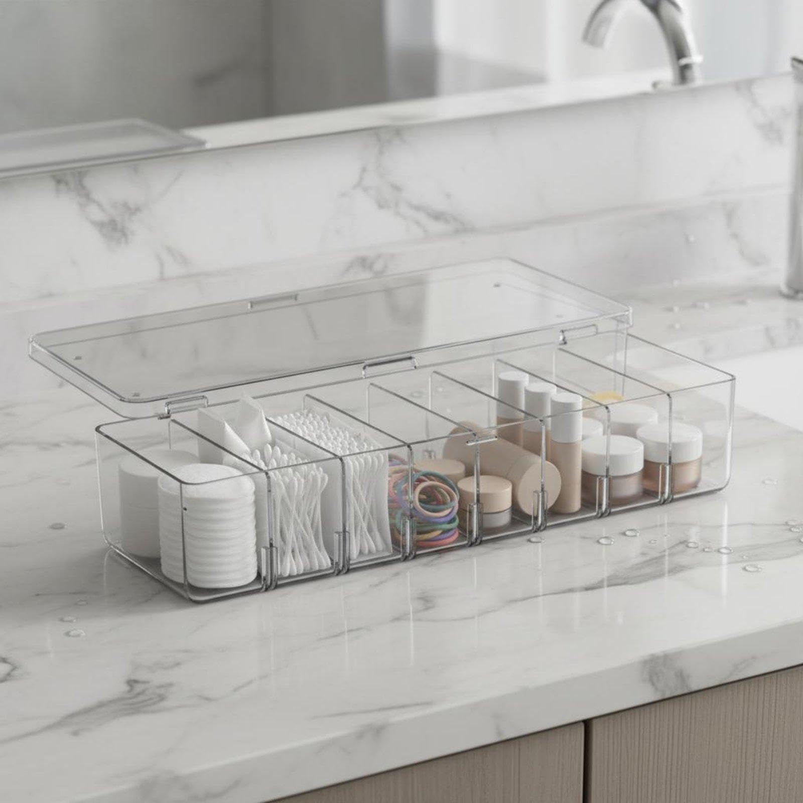 6 Piezas Organizador de Cajones Bandejas Acrílicas Transparentes Caja de Orden Apilable Contenedor para Útiles Y Accesorios Adecuado para Mesa de Trab, 5 piezas