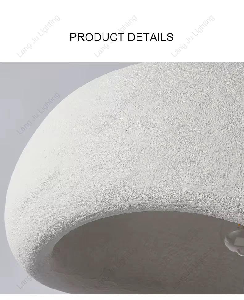 Image of Modern Dome Pendant Light, White Semi-Sphere White Resin Hanging Lamp, Home Deco Living Room Ceiling Light Fixture, 40cm (Narrow-Dome)