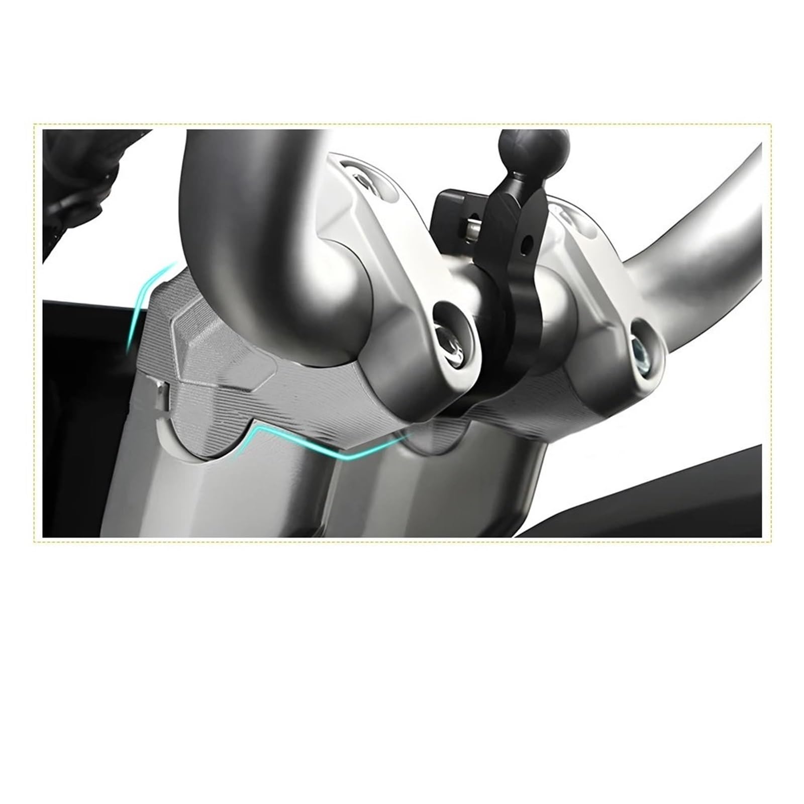 Alza Manillar Moto Compatible Con 800MT Elevadores De Manillar De Adaptador De Abrazadera, Altura De Elevación Para Accesorios De Refuerzo, Elevador De Manillar Para Motos Pit Dirt Bikes(Silver)