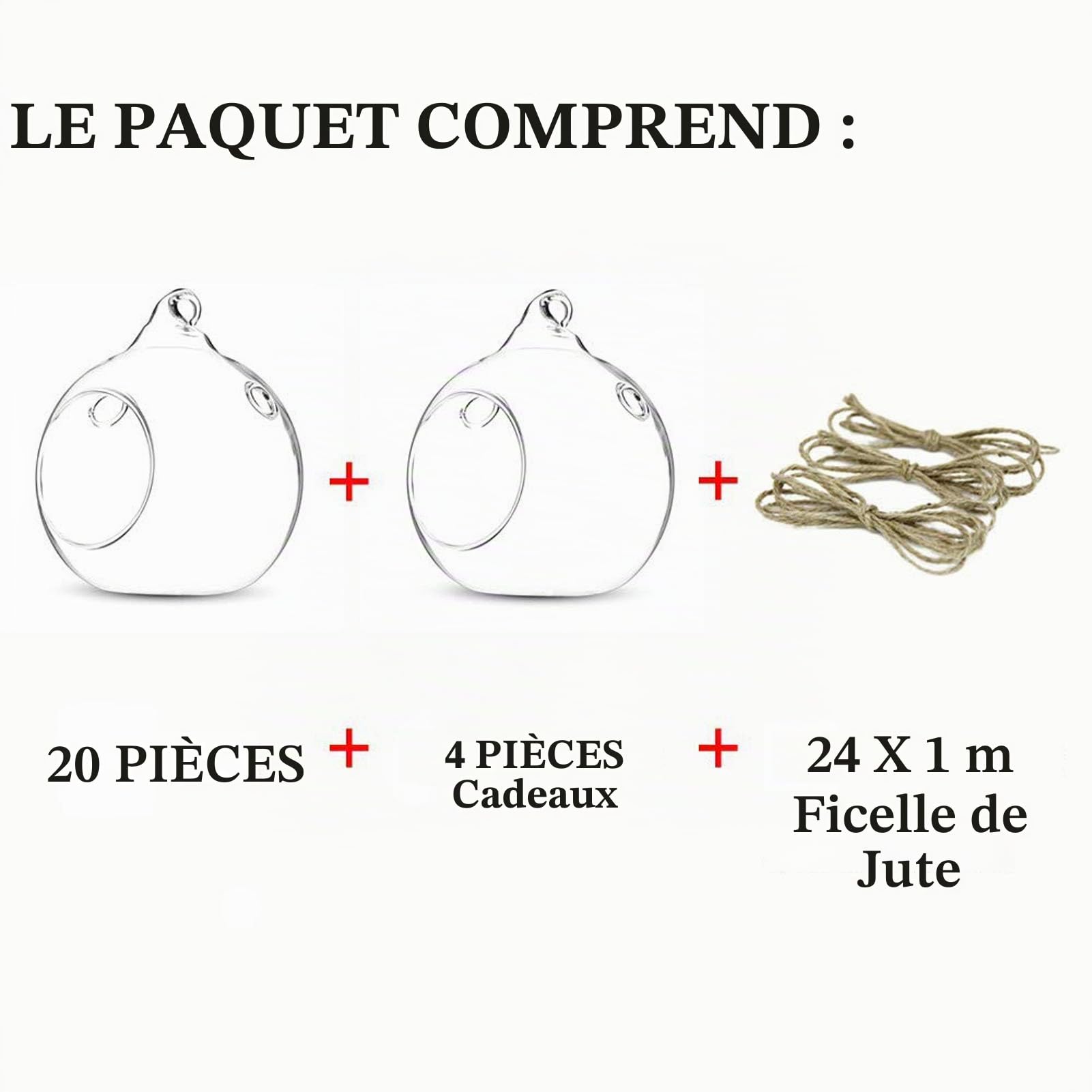 Nuptio 24 Pièces 8cm Bougeoir en Verre Suspendu, Décoration de Bougie Au Restaurant du Mariage Romantique, Boule en Verre pour la Maison, Cristal Fête Anniversaire