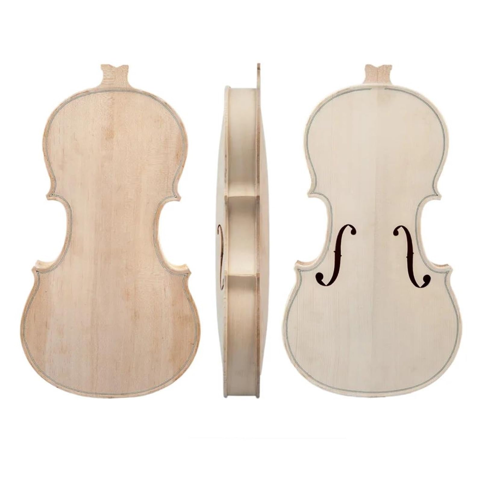 Violino Kit Fai Da Te Per Violino Acustico In Legno Massello Naturale | Include manico e cordiera in lega di alluminio(1/8)