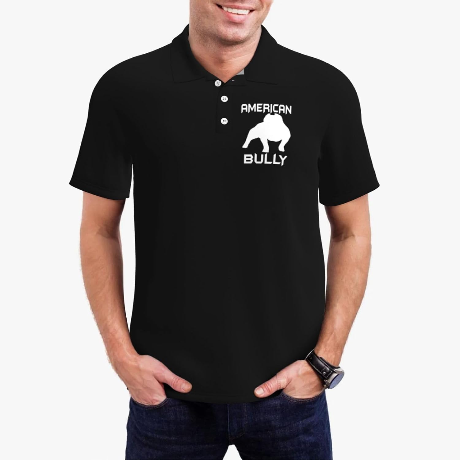 American Bully Men's Polo Shirts — Short-Sleeve, Casual, Breathable Polo Tees