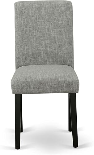 Miniatura 2 de East West Furniture ABP1T06 Parson Shitake - Juego de 2 sillas tapizadas de tela de lino, color negro