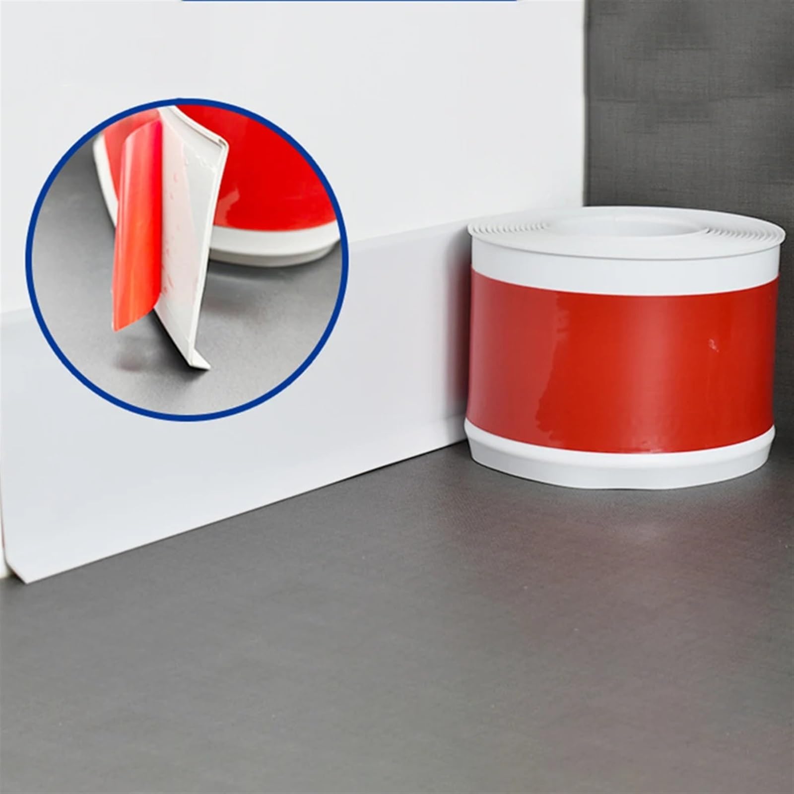 Remate De Rodapié 2 uds 2M rodapié de Pvc suave plástico sustrato impermeable moldura embellecedor ángulo for pared suelo esquina decorativa(Gray)