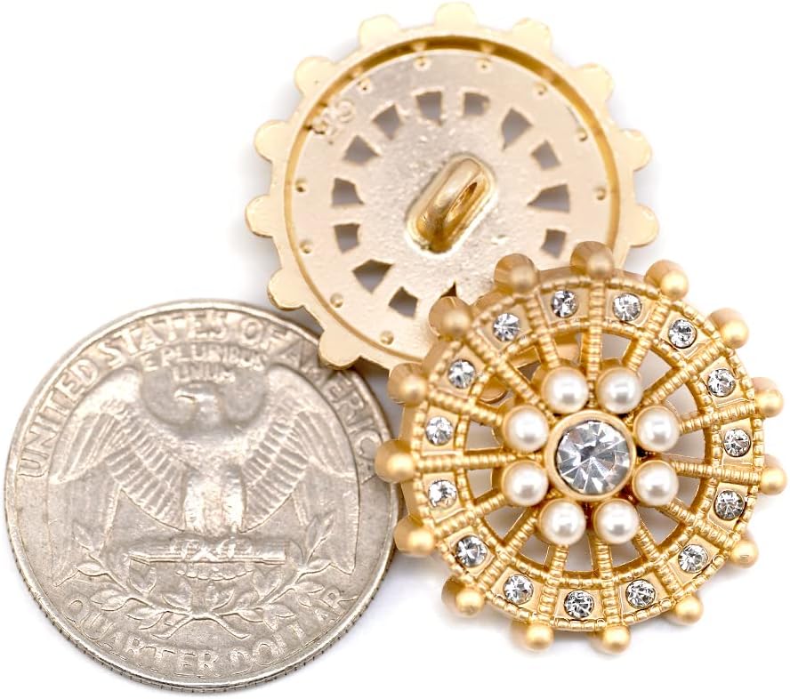 20 pcs Golden Vintage Hollow Out Metal Helm Sewing Shank Buttons for Coats -25mm -1"