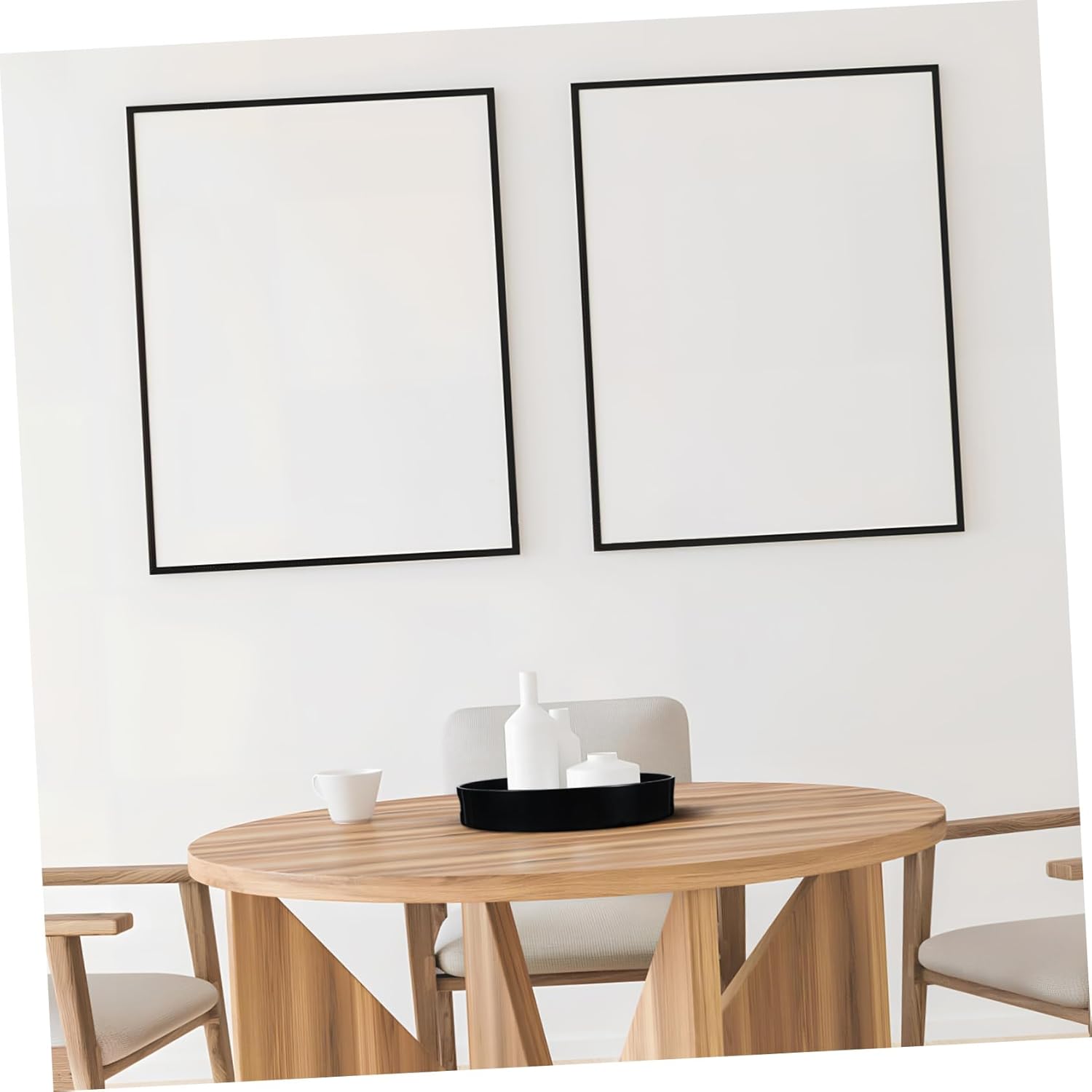 IMIKEYA Black Round Serving Tray Handles Coffee Decor Decorative Trays for Home Lightweight and Portable