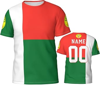 Custom Name Number Madagascar Flag Emblem Mens Patriotic T Shirt 3D Tops Sport Soccer Shirts