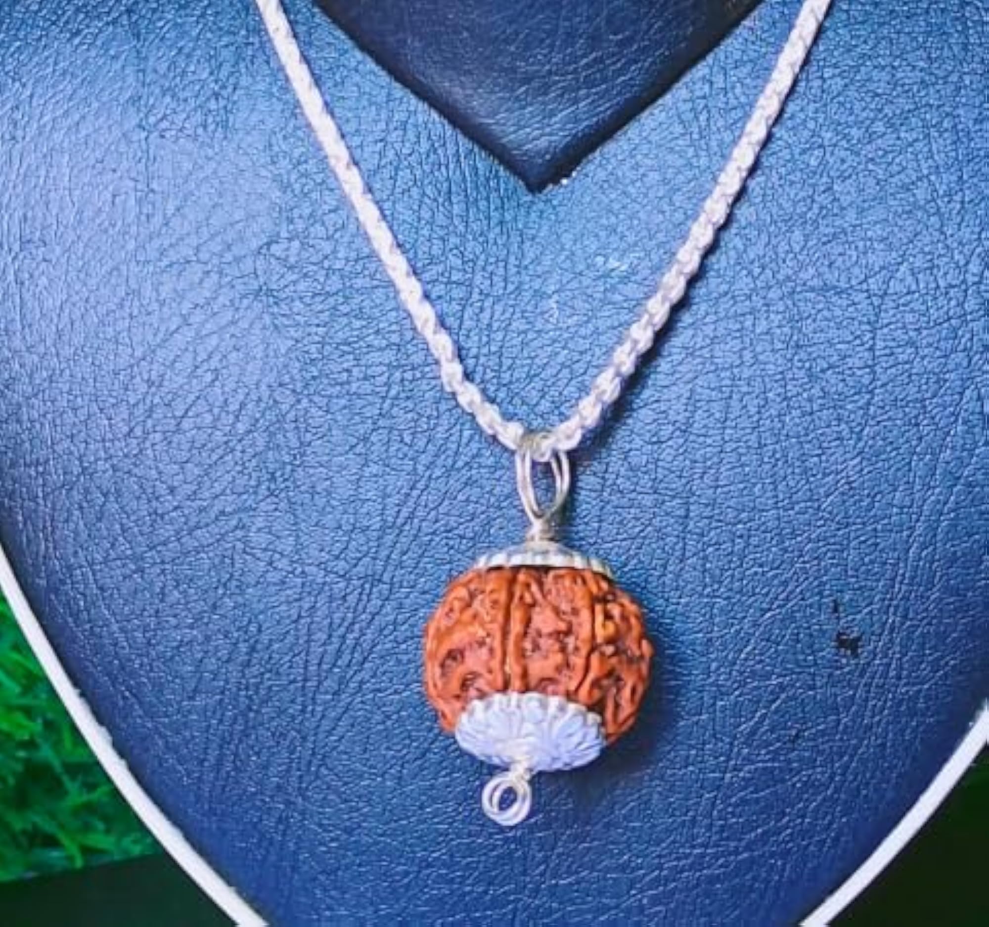 5 Mukhi Rudraksha Original Certified Pendant with Silver Capping, Blessed by Lord Shiva