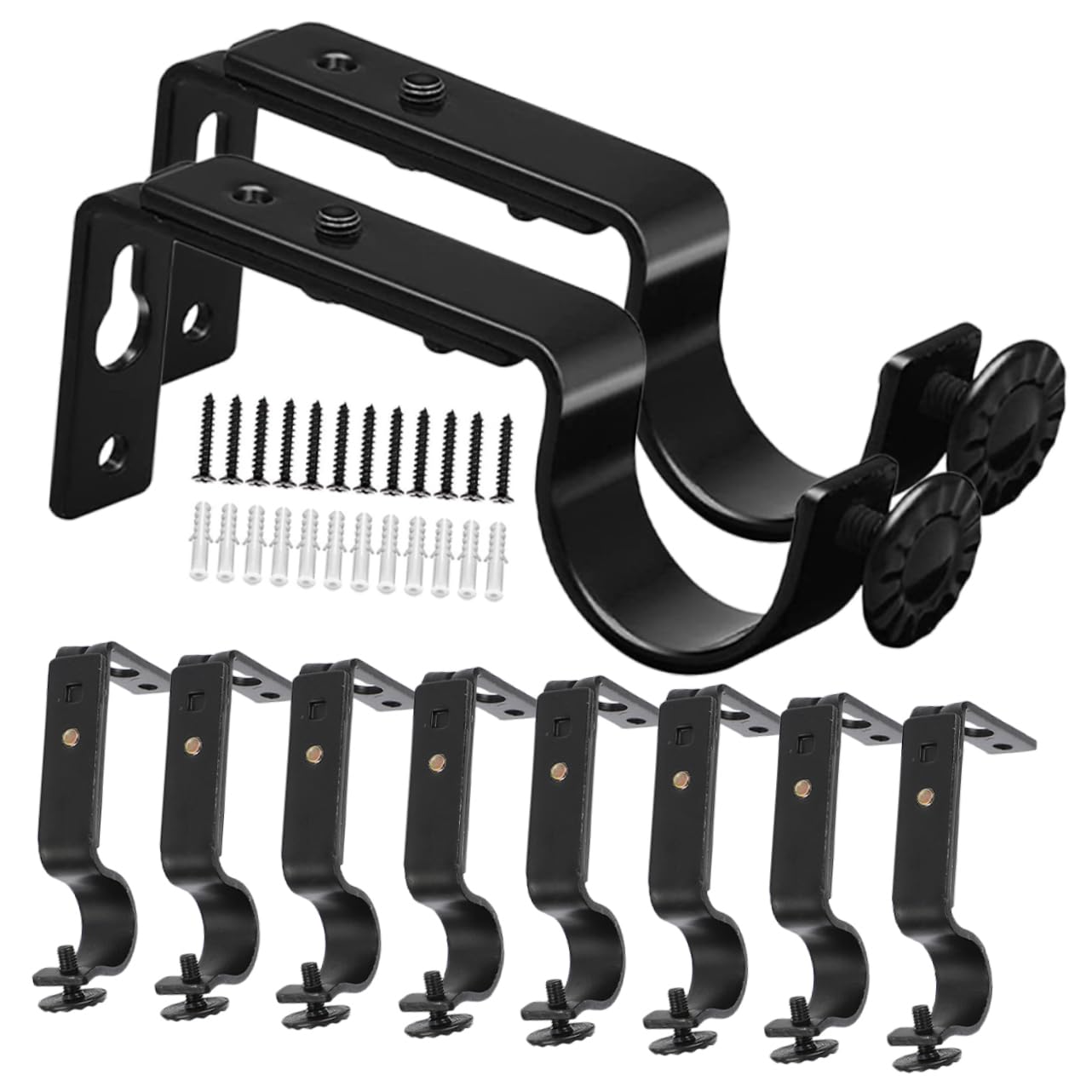 ABOOFAN 10pièces Supports de Tringle à Rideaux Muraux Résistants pour Installation Facile et Stable de Tringles