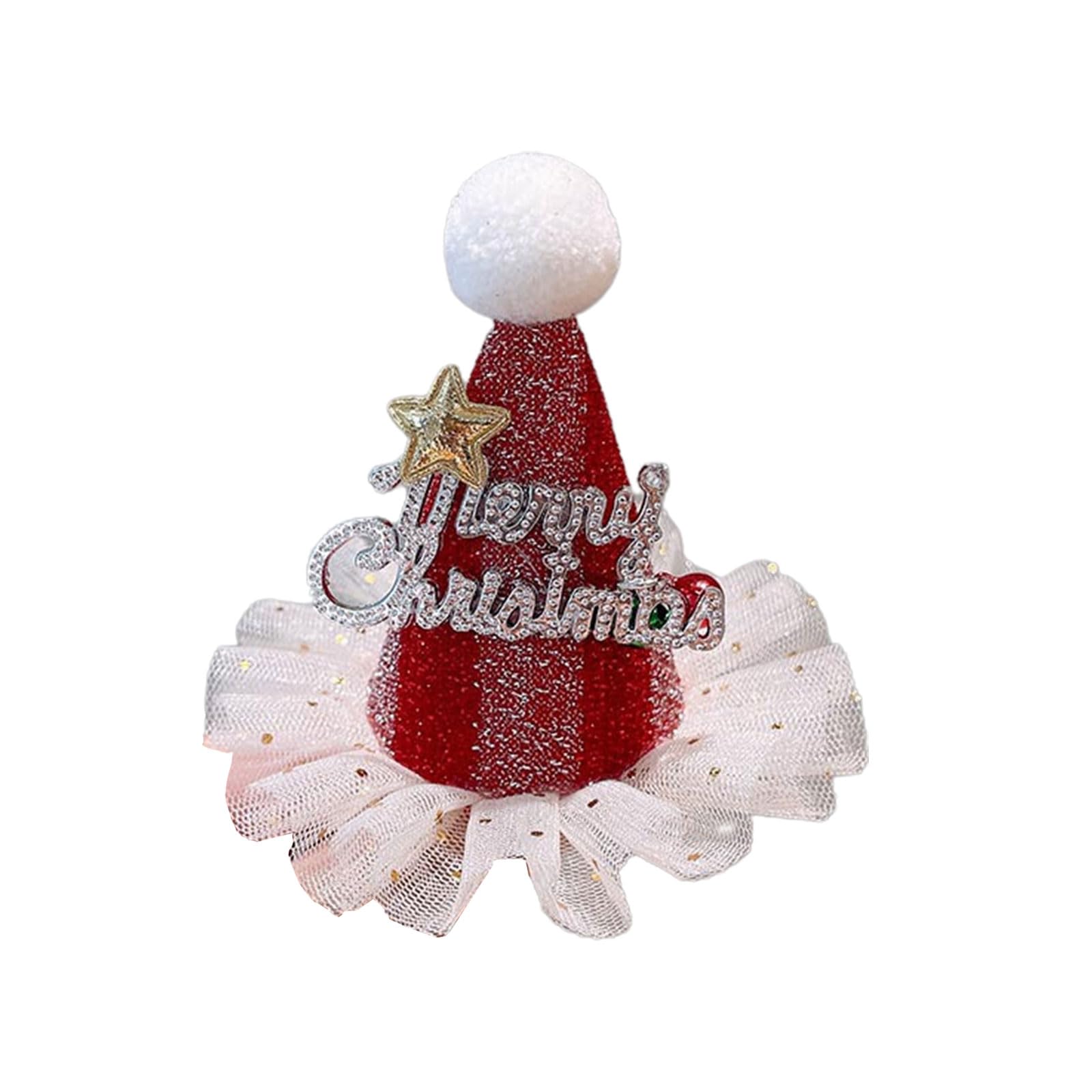 Yhplxyuus Christmas Santa Hat Headband Hair Hoop Hairpin for Women Girl Bowknot Hair Clip Barrettes Headwear Props Holiday Party Festive Costume