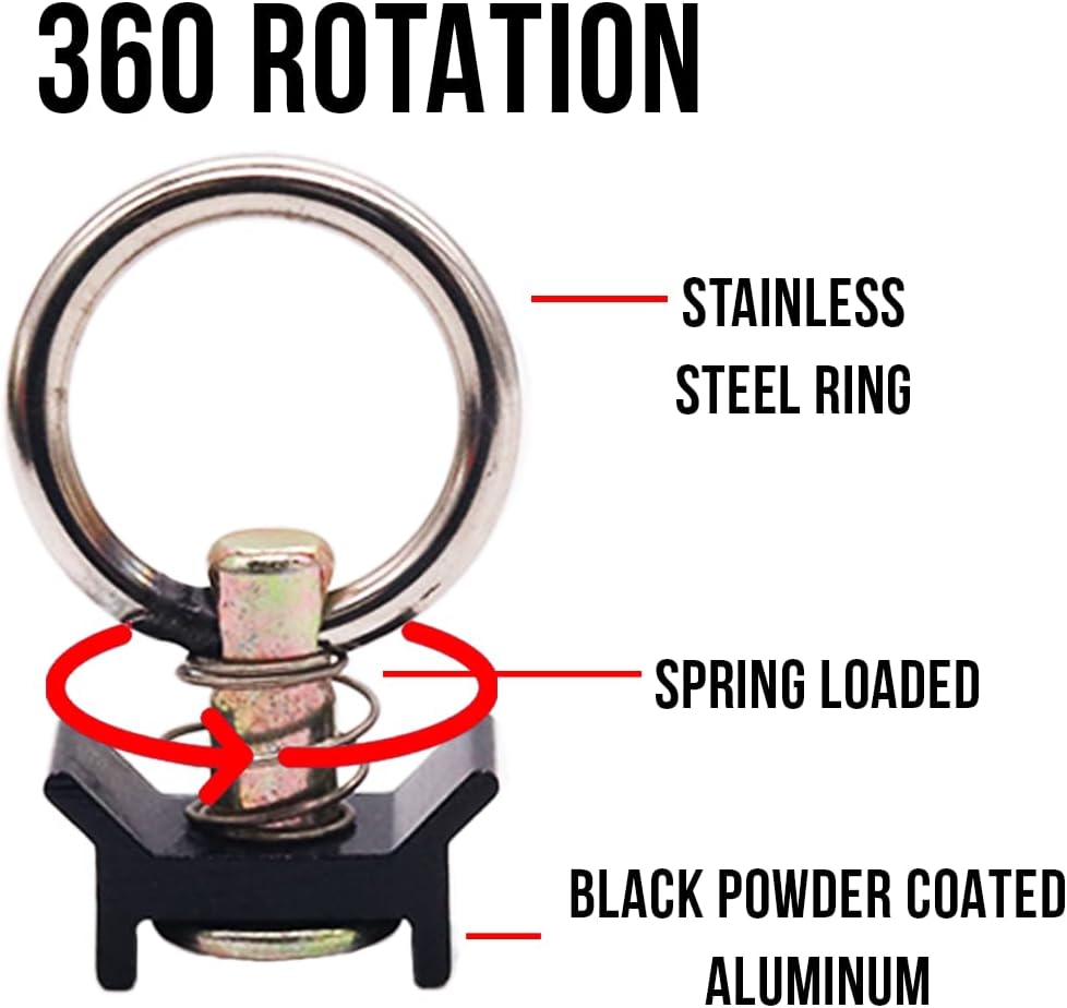 BXR Heavy Duty Aluminum L Track Rail Kit 6” Wide - with 4 Fittings & Bolt Installtiona - Tie Down System Trailer, Vans, Trucks, Motorcycles, ATV, UTV, Airline Tracks Style