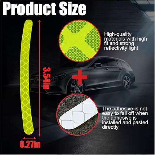 Miniatura 9 de 20 calcomanías reflectantes a rayas para ruedas de automóvil, calcomanías de advertencia de seguridad nocturna para ruedas de automóvil, calcomanías