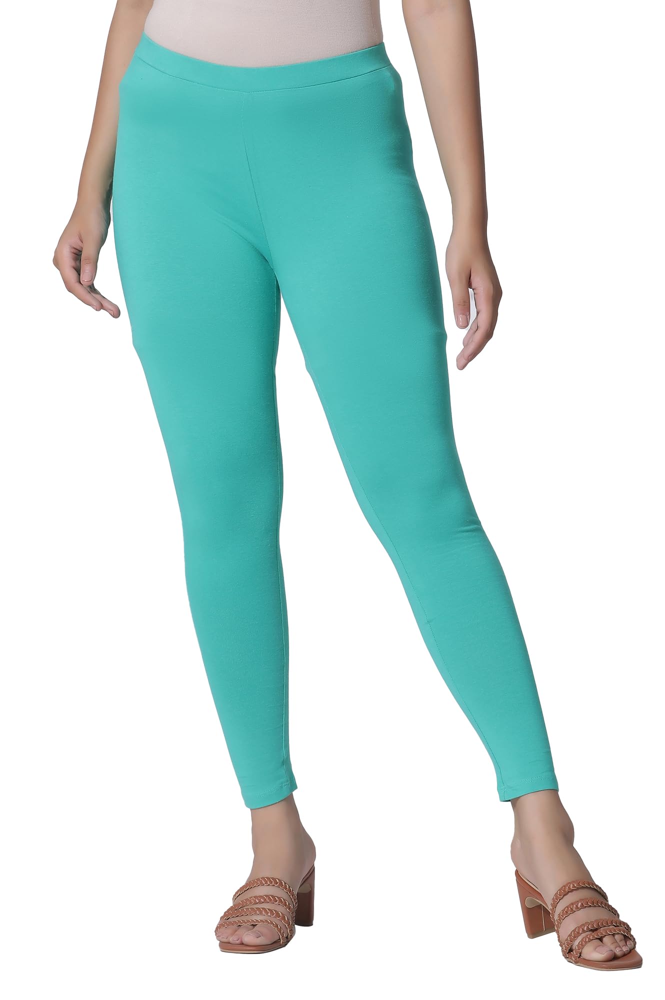 Dark Teal Cotton Lycra Tights-image-2