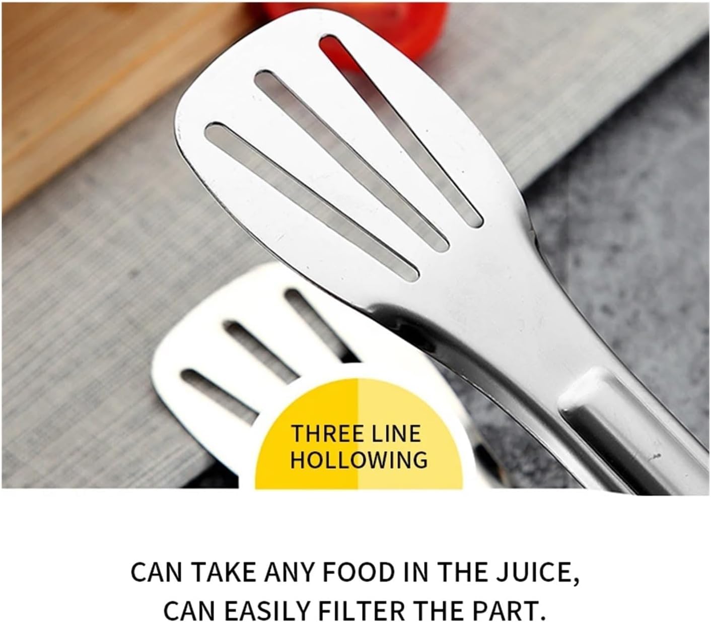 Juego de 5 pinzas de acero inoxidable para alimentos, utensilios de cocina para cocinar, bufé, postres, ensaladas y barbacoas, 14 pulgadas de largo, herramienta duradera de abrazadera anticalor