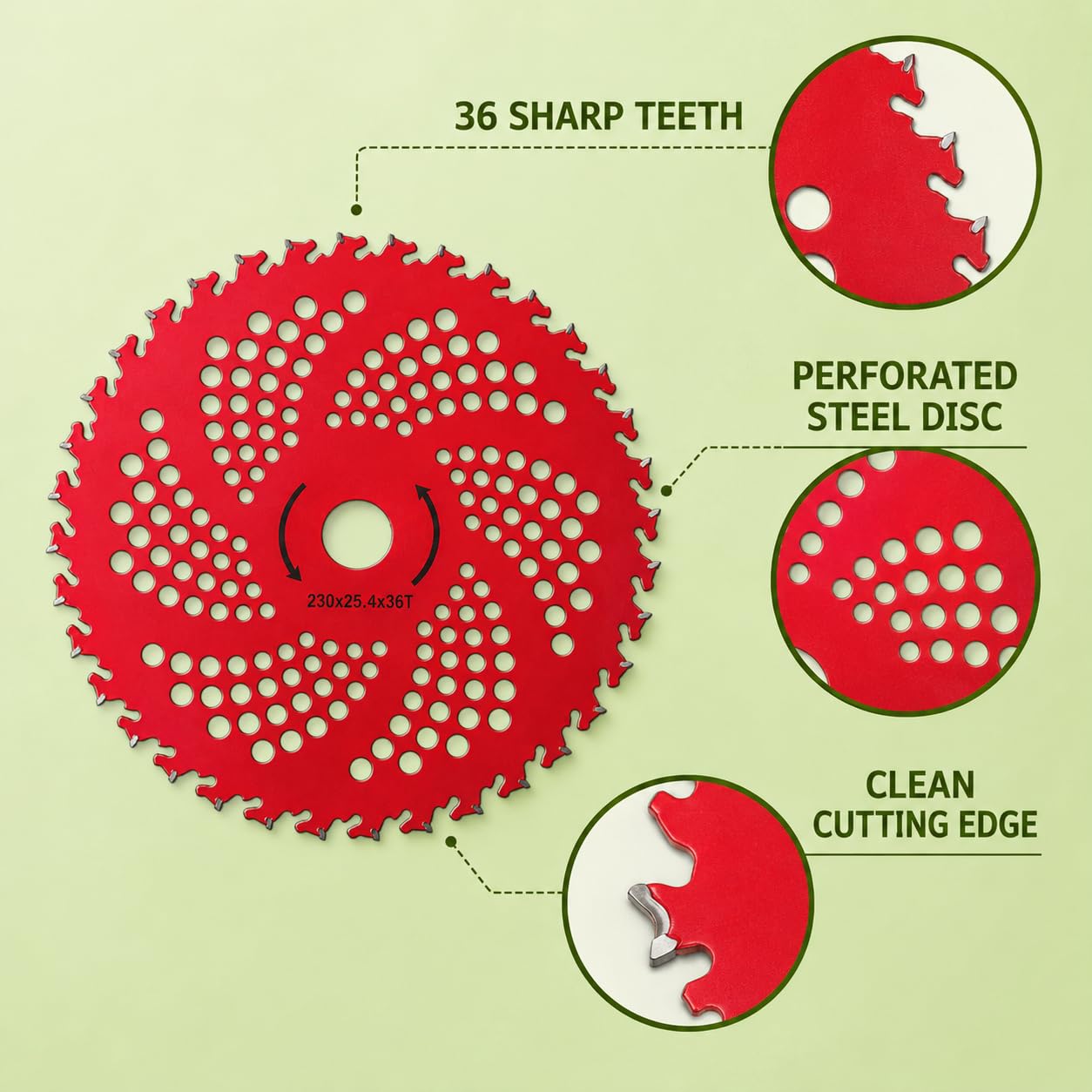 Lama decespugliatore 36 Denti per Castelgarden BKE27D 2 pz