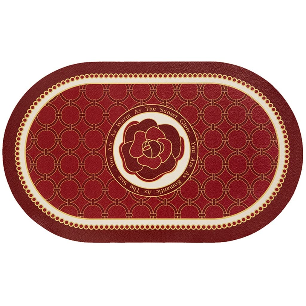 IANSHFKN 2 Pcs Tableware Retro Place Mat Leather Red Heat Insullated Home Western Placemat