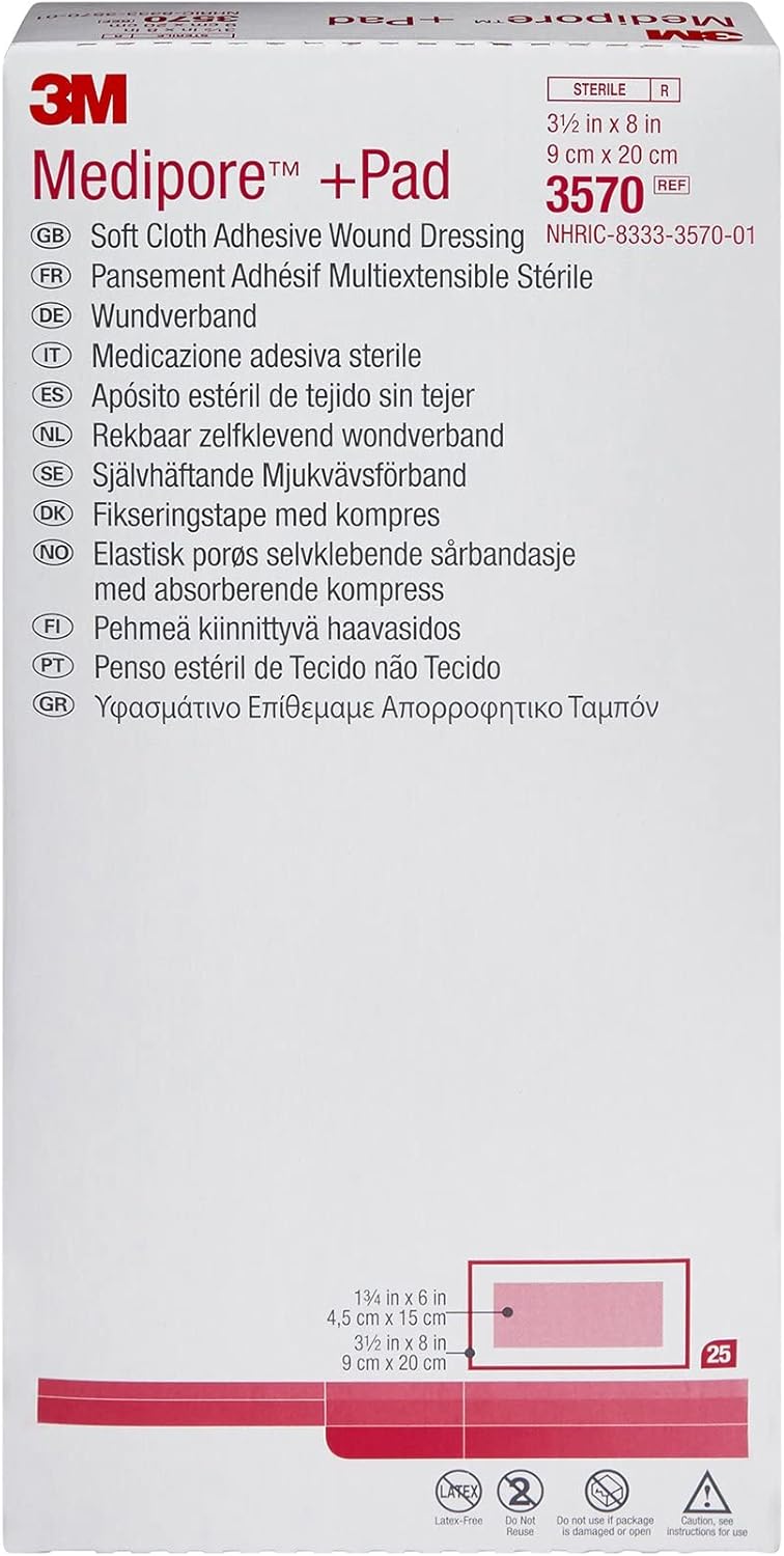 3M MEDIPORE +PAD Soft Cloth Adhesive Wound Dressing