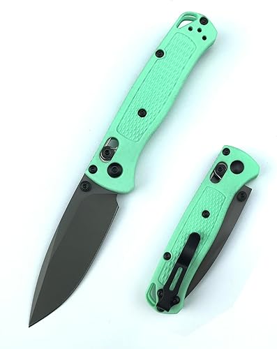 Cuchillo de bolsillo 533 abierto manual de 6.5 pulgadas, cuchillo plegable Axis Lock con hoja 7Cr17Mov de 2.6 pulgadas, mango de grivory verde,