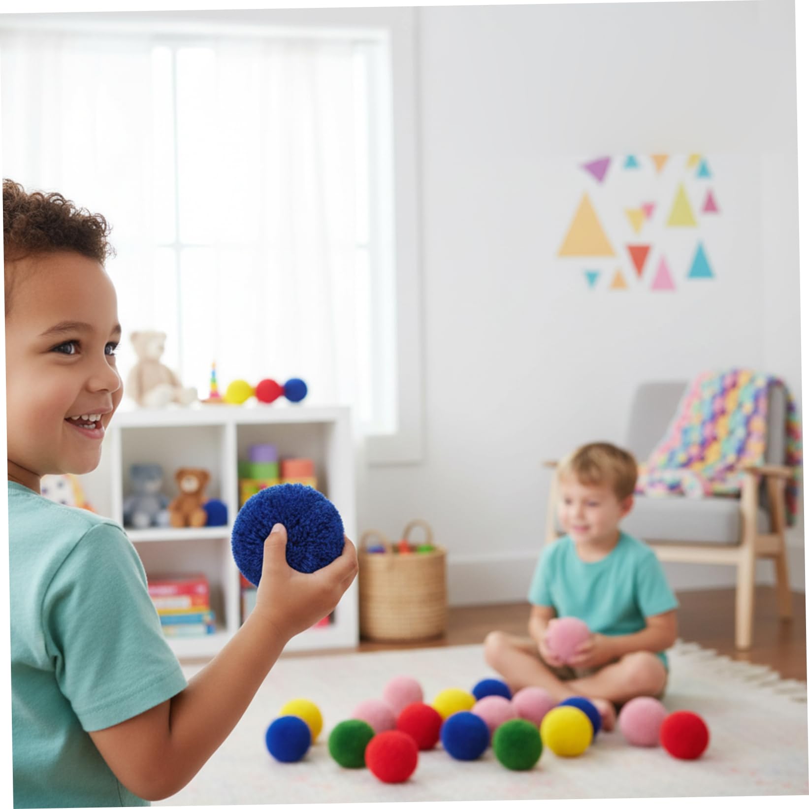 24er-Pack Garnbälle, 10 cm, Flauschige, weiche Dodgeballs für Kinder und Erwachsene, sichere Spielplatzbälle für Indoor-Outdoor-Spiele, Handball, zufällig ausgewählt