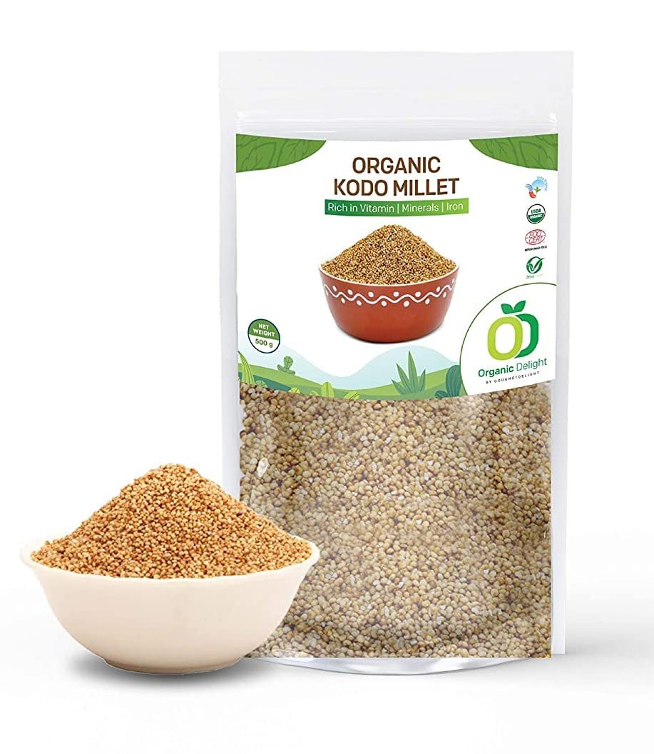 Organic Delight Kodo Millet/Natural Kodri Seeds Rich in Protein & Vitamins, Minerals, Vegetarian Gluten Free Millets/USDA Certified/High Fiber Kodra/Arikelu (500g) (B0851G7WHG) Amazon Price History, Amazon Price Tracker