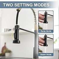 Vista 2 de AIMADI Matte Black Kitchen Faucet,Black and Gold Kitchen Faucet with Pull Down Sprayer Commercial Single Handle Spring Sink Faucets Suitable for