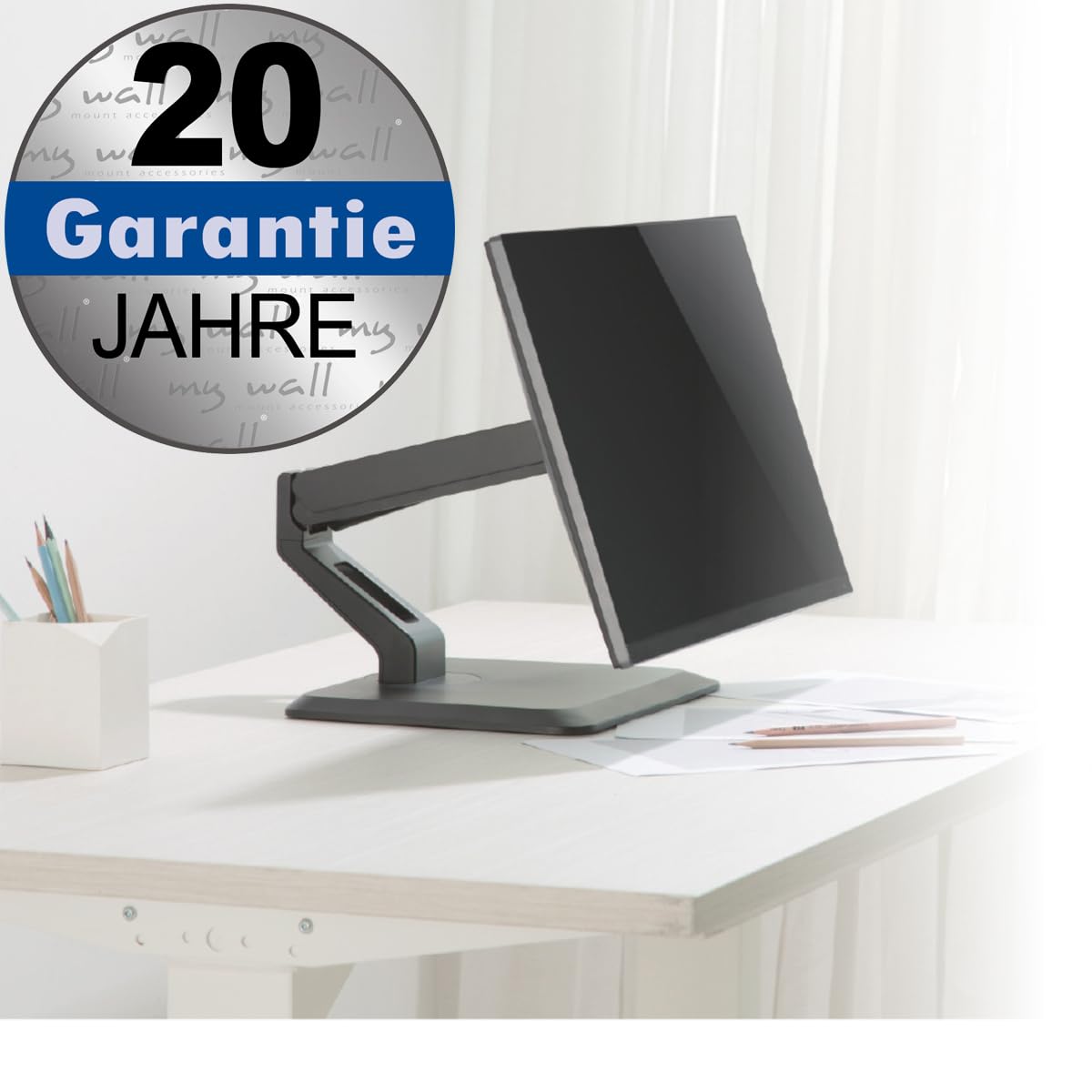 Support de Table pour écran My Wall HL 17 L sur Pied, Mobile, Rotatif, inclinable, réglable en Hauteur, Rotatif
