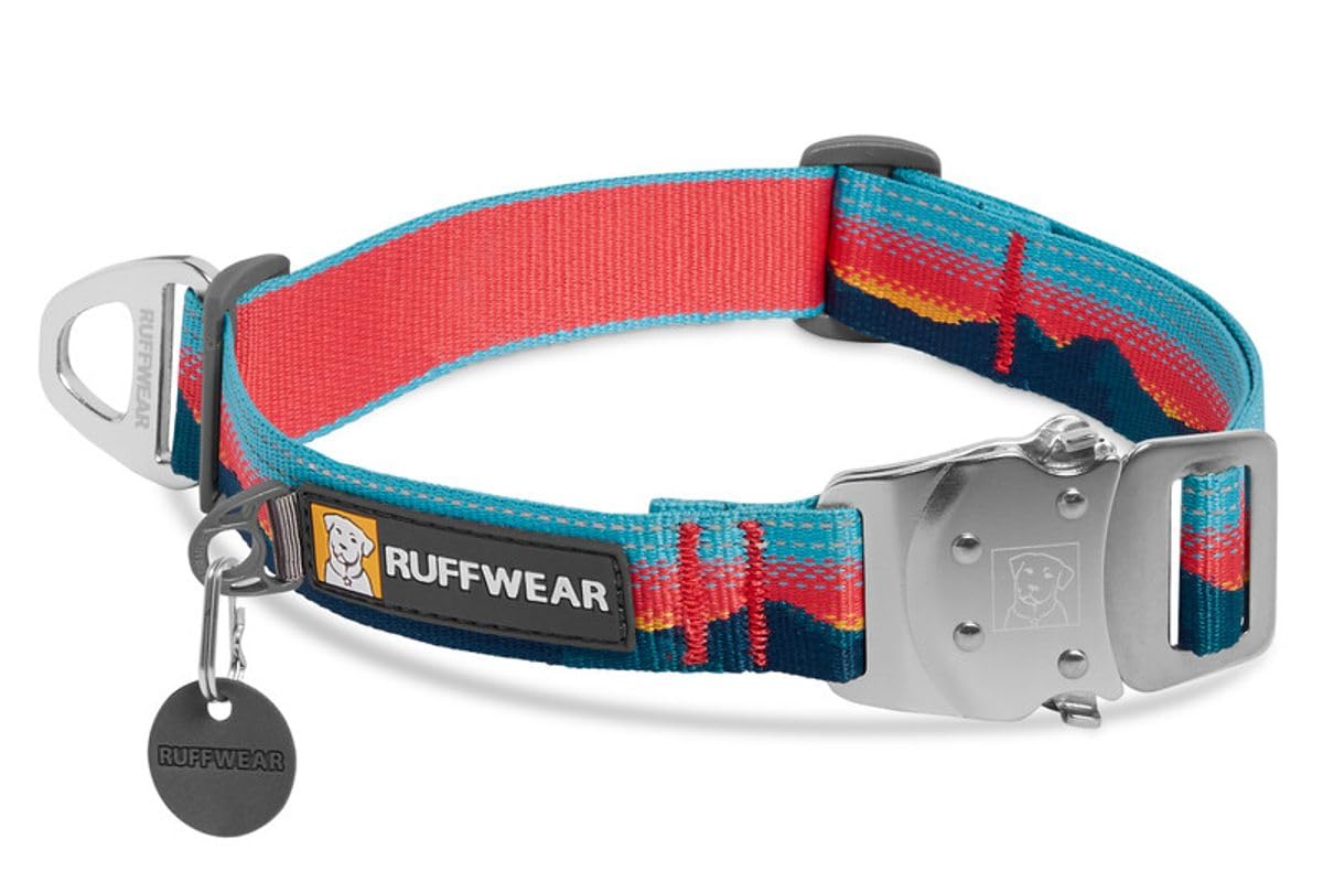 RUFFWEAR - Collare per cani in corda superiore, collare riflettente con fibbia in metallo per uso quotidiano, tramonto, 20-26"