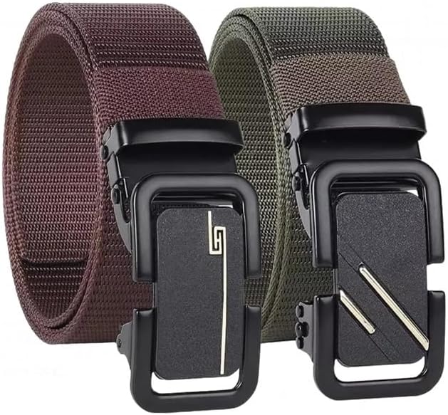 Men's Tactical Belt Set, Nylon Web Belt with Automatic Buckle