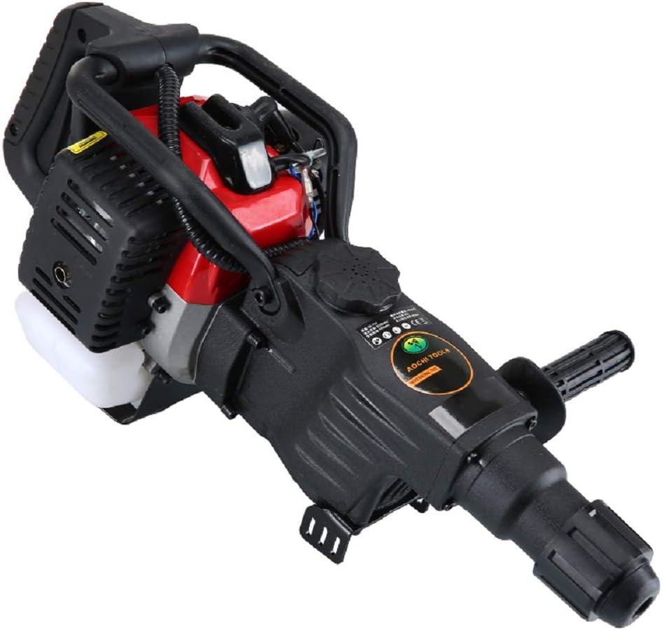 Gasoline Demolition Jack Hammer Rock Drill Chisel 32.7cc Concrete Breaker Drilling Machine 1200W