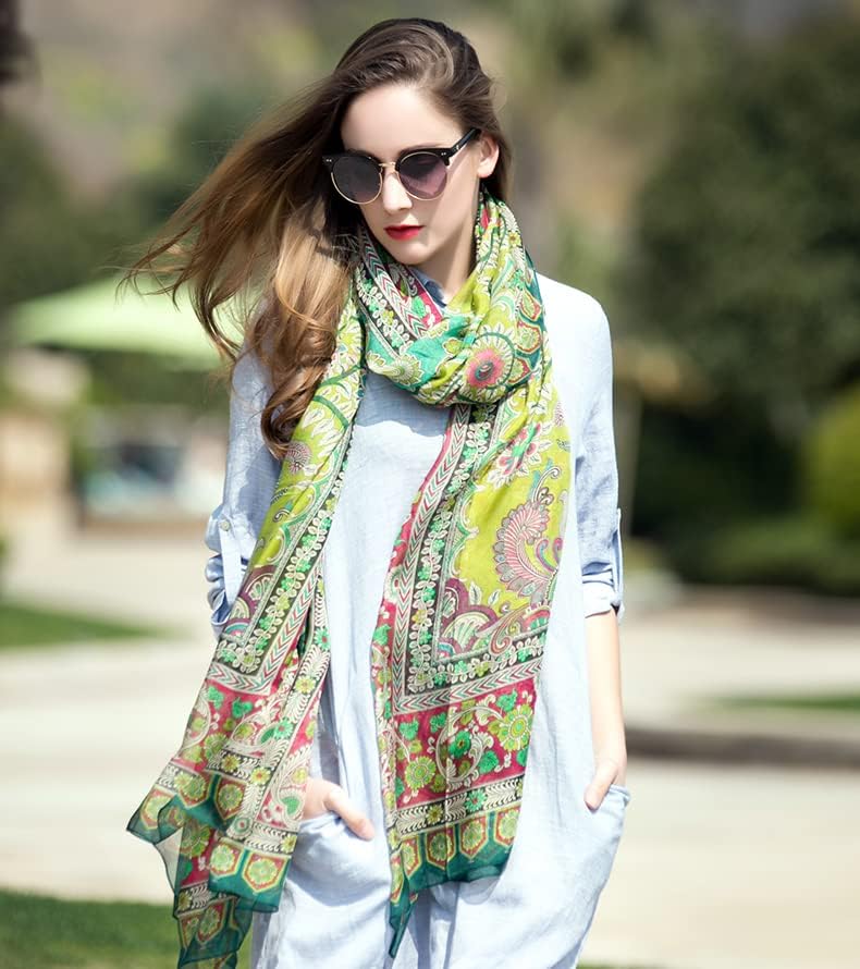 DANA XU Women's 100% Mulberry Silk Pashmina Shawl and Wraps Extra Large Floral Scarf for Evening Dresses, Soft Oversized - Image 6