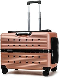 ペットキャリー キャスター付きペットキャリー キャスター付き ペットカート Nicffdi 4輪 キャリーケース 犬 猫 小型犬 中型犬 ハードキャリー 軽量 耐荷重20KG お出かけ 旅行 避難 通院 ペットカート 小型犬 中型犬 猫 キャリーカ (ローズゴールド)