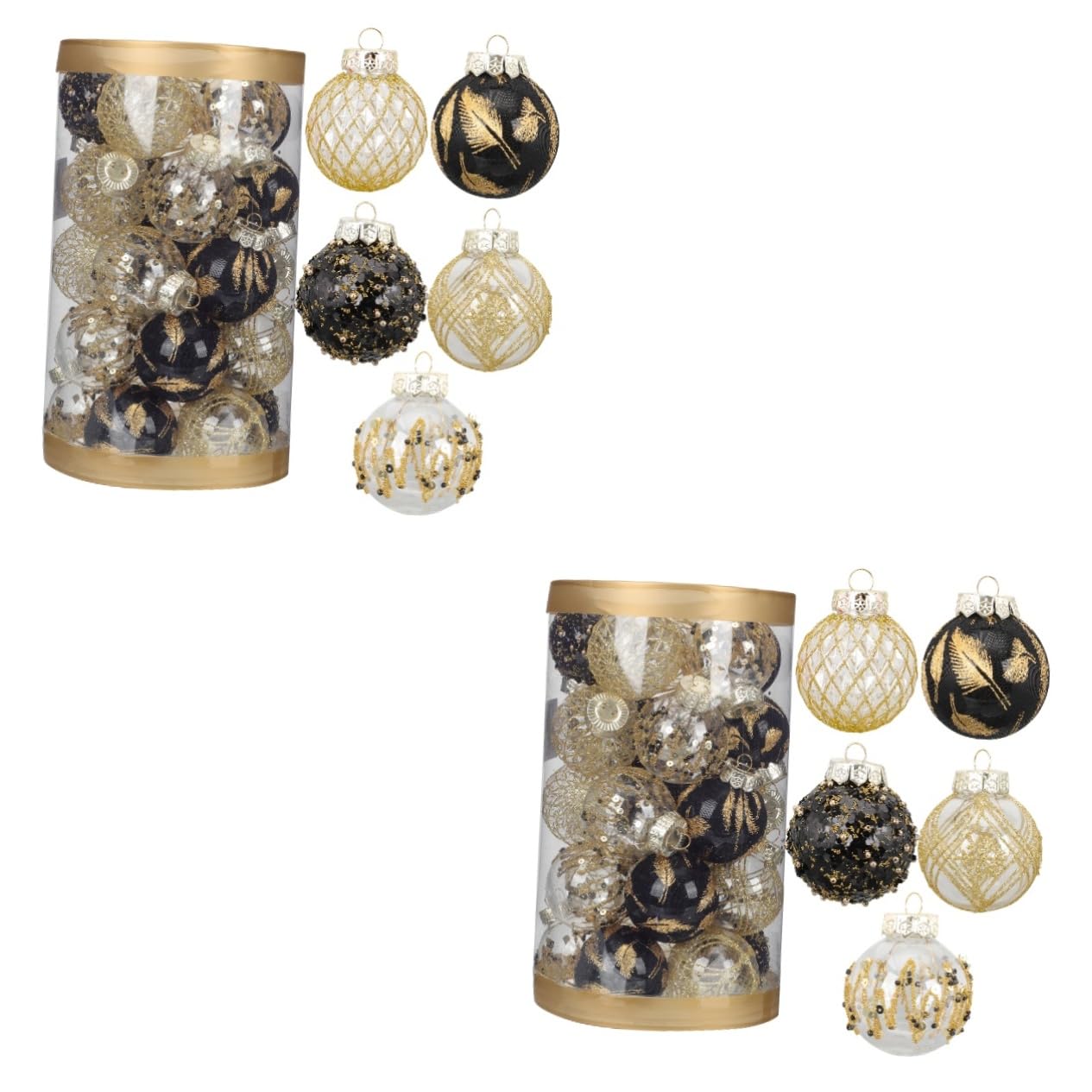 Boules de Noël décorations de fête IMIKEYA 50 pièces plastique noir pour décor d'arbre de Noël