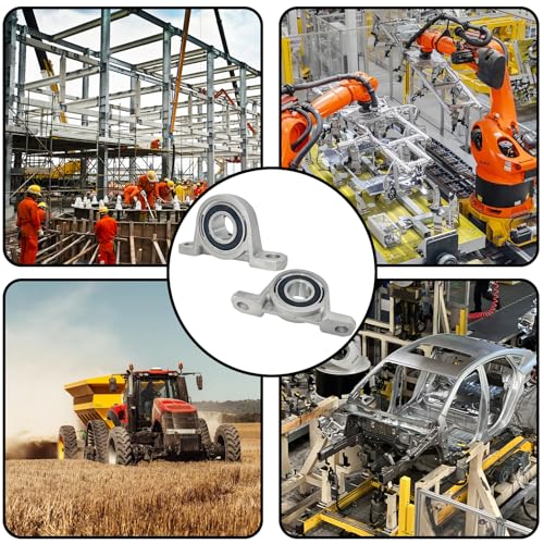 4 Stück Stehlager 20mm, Zinklegierung Gehäuselager Lagerbock, Robust und Langlebig Horizontales Wellenlager für 3D Drucker, Maschinen und Achsen (Lnnendurchmesser 20mm, Silber) Vertikales Lagergehäuse