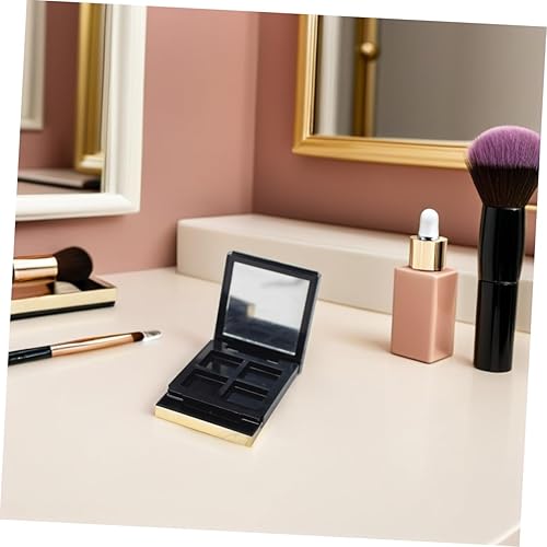 SAFIGLE DIY Refillable Makeup Palette: 4 Grids Empty Eyeshadow Holder With Mirror For DIY Lipstick Blush Powder - Portable Travel Makeup Case